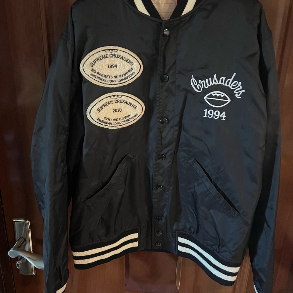 Supreme Black Bomber Varsity Jacket